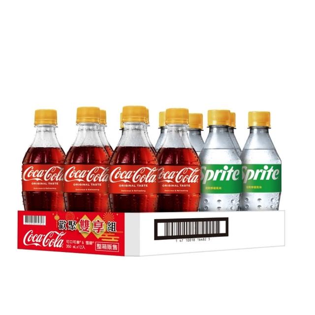 【Coca Cola 可口可樂】歡聚雙享組 寶特瓶350mlx3箱(共36入)