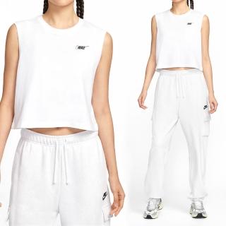 【NIKE 耐吉】As W Nsw Club Crp Sl Tee Hbr 女款 白色 短版 寬鬆 背心 HF9532-100