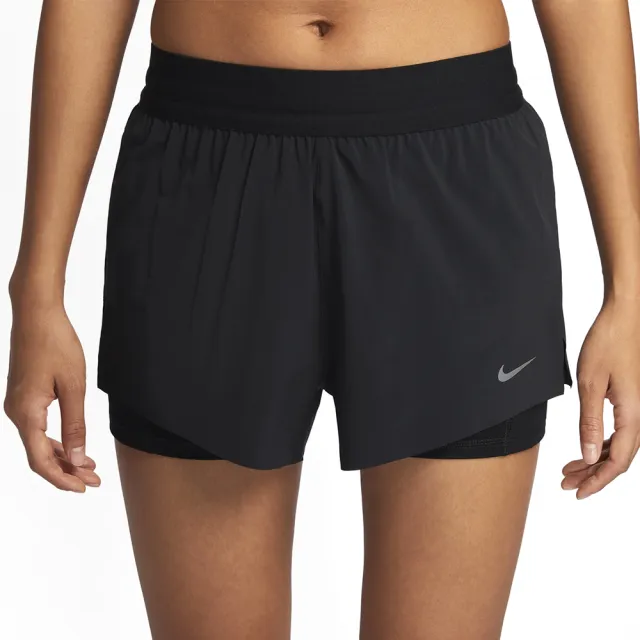 【NIKE 耐吉】As Nk Swift Df Mr 2n1 Shrt 女款 黑色 雙層 中腰 運動 短褲 HJ5377-010