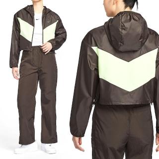 【NIKE 耐吉】As Nsw Nk Wr Wvn Ltwt Hded 女款 咖啡色 短版 落肩 連帽外套 HJ1183-220