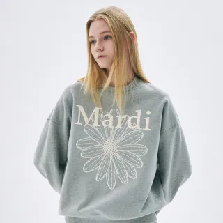 【MARDI MERCREDI】大學TEE 灰色 經典小雛菊 刺繡 奶油花 純棉 SWEATSHIRT FLOWERMARDI NEEDLEWORK