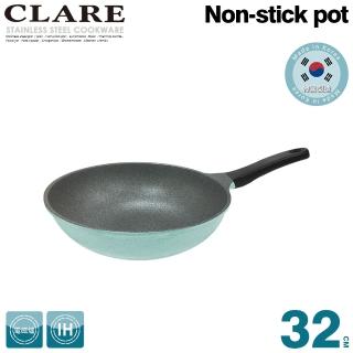 【CLARE 可蕾爾】韓國鑄造不沾炒鍋32cm無蓋(韓國製造IH適用)