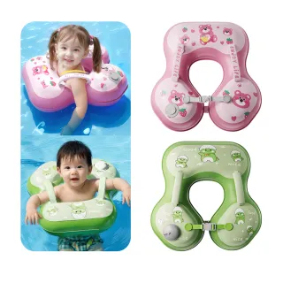 【Friyu】按壓式充氣卡通兒童泳圈 防側翻寶寶腋下游泳圈 戲水浮圈 游泳趴圈(免用打氣筒 一按快速充氣)