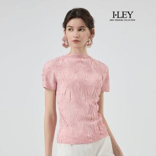 【ILEY 伊蕾】特殊抓皺壓褶上衣(粉；M-2L；1252361023)