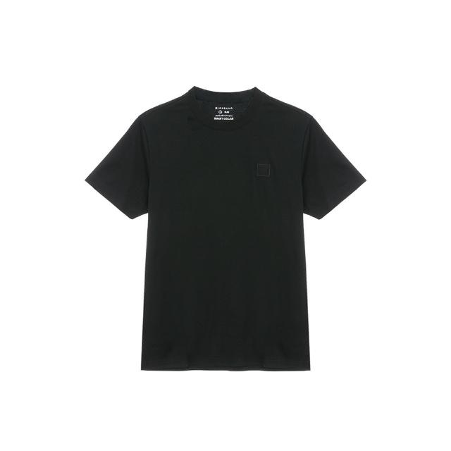 【GIORDANO 佐丹奴】男裝桑蠶絲短袖上衣 Liquid Touch系列(09 標誌黑)