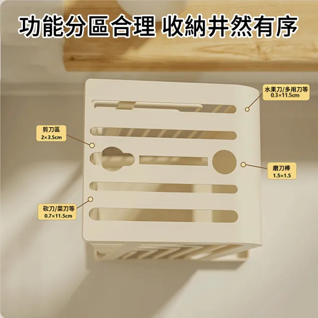 【MUAN】304不鏽鋼廚房刀具收納架(桌面刀具瀝水架/多功能刀架/穩固防鏽好清洗)