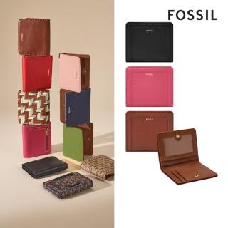 【FOSSIL 官方旗艦館】Madison 真皮經典兩折對開短夾(多款任選)