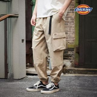 【Dickies】男款沙色附腰帶多口袋設計抓絨內裡縮口長褲｜DK0A87CBCH1