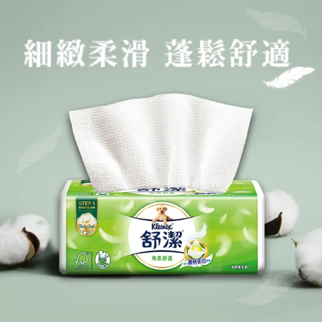 【Kleenex 舒潔】5串組-棉柔舒適抽取衛生紙(100抽x12包*5/共60包)