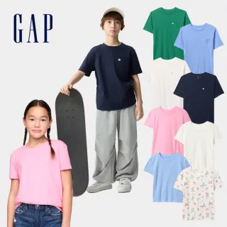 【GAP】男女童裝 純棉印花圓領短袖T恤-多款任選(745246&716729)
