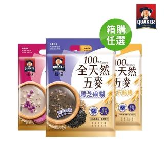 【QUAKER 桂格】全天然五麥x15袋/箱出(黑芝麻糊/松子核桃/山藥白芝麻)