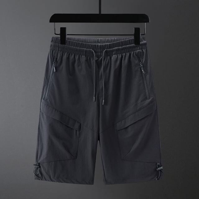 【米蘭精品】現貨+預購 工裝褲休閒短褲(冰絲快乾透氣超薄男褲子2色74ks72)