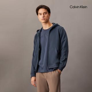 【Calvin Klein】官方旗艦館 CK 基本款連帽運動外套 藍色