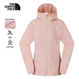 【The North Face 官方旗艦】北面女款粉色UPF防曬防風外套｜8CJZLK6(抗UV)