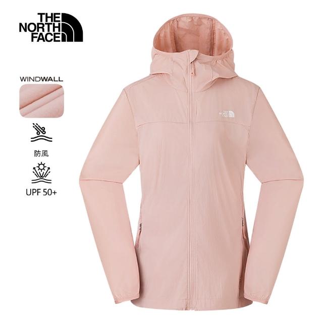 【The North Face 官方旗艦】北面女款粉色UPF防曬防風外套｜8CJZLK6(抗UV)