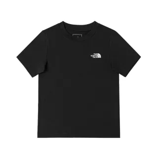 【The North Face 官方旗艦】北面兒童黑色吸濕排汗短袖T恤｜8DCTJK3(排汗衫)