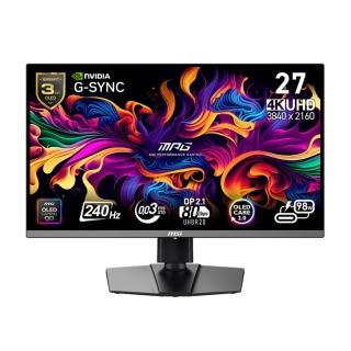 【MSI 微星】MPG 272URX QD-OLED 27型 UHD 240Hz 4K電競顯示器(0.03ms)