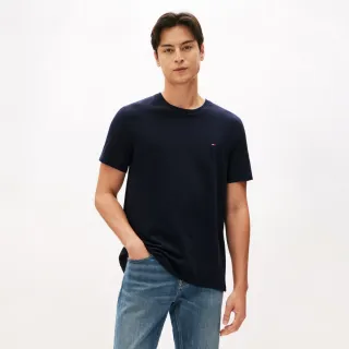 【TOMMY HILFIGER】官方旗艦館 Tommy 旗幟標籤 T 恤 _藍色