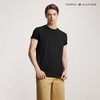 【Tommy Hilfiger】官方旗艦館 旗幟雙面棉質 T 恤 黑色