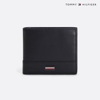 【Tommy Hilfiger】官方旗艦館 經典卡片零錢皮夾 黑色