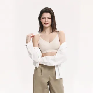 【GIORDANO 佐丹奴】女裝可調細肩帶無縫內衣(01 米色)