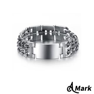 【A MARK】鈦鋼手環 雙層手環/經典百搭光面雙層簡約造型鈦鋼手環(2色任選)