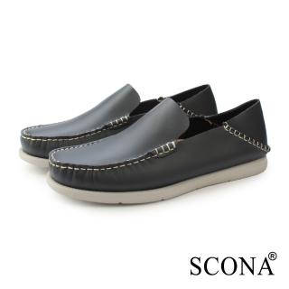 【SCONA 蘇格南】全真皮 輕量兩穿式懶人鞋(藍色 1298-1)