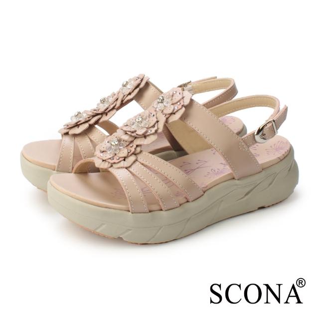【SCONA 蘇格南】真皮 樂活舒適厚底涼鞋(芋紫色 31271-2)