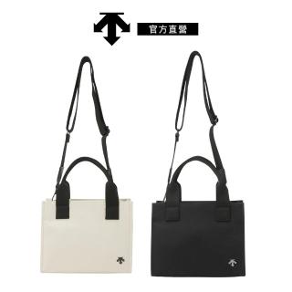 【DESCENTE】GOLF 迪桑特 女士 高爾夫側揹包 托特包(米色/黑色)