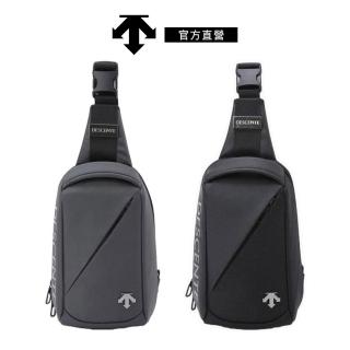 【DESCENTE】迪桑特 中性 S號運動單肩包 斜揹包(黑色/灰色)