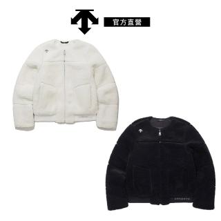 【DESCENTE】迪桑特 女士 羊羔絨鋪棉外套 休閒保暖外套(白色/黑色)