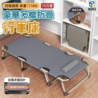 【極美家居】可折疊四擋可調行軍床-75方管(午休床 行軍床 陪護床 折疊床 午睡床 單人床 休閒床)