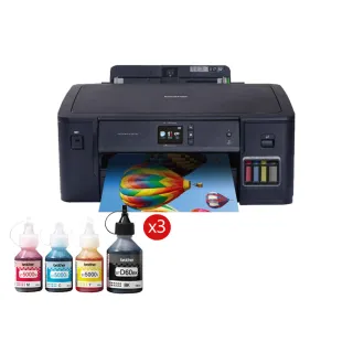 【brother】官方直營 搭3組1黑3彩墨水★HL-T4000DW 大連供A3印表噴墨機(自動雙面列印/有線網路/WiFi)