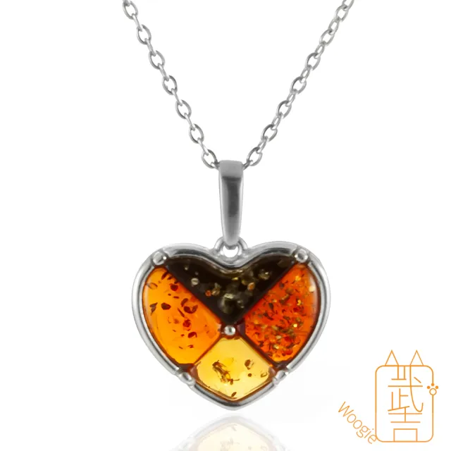 【Woogie武吉珠寶】琥珀蜜蠟設計師手工愛心琥珀項鍊(多寶蜜蠟可選)