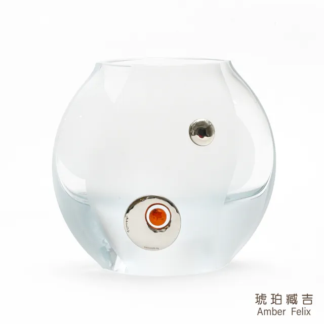 【AF AMBER ART】燭檯花瓶兩用琥珀玻璃擺件
