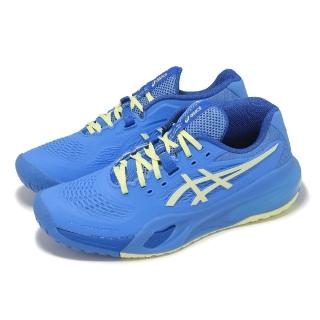 【asics 亞瑟士】網球鞋 GEL-Resolution X 女鞋 藍 綠 法網 緩衝 穩定 運動鞋 亞瑟士(1042A279400)
