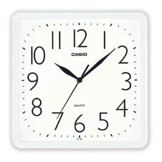 【CASIO 卡西歐】清晰大數字顯示典藏方形計時掛鐘-白(IQ-06-7)