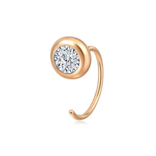 【點睛品】Daily Luxe 5分 圓形 18K金鑽石耳環(單只)