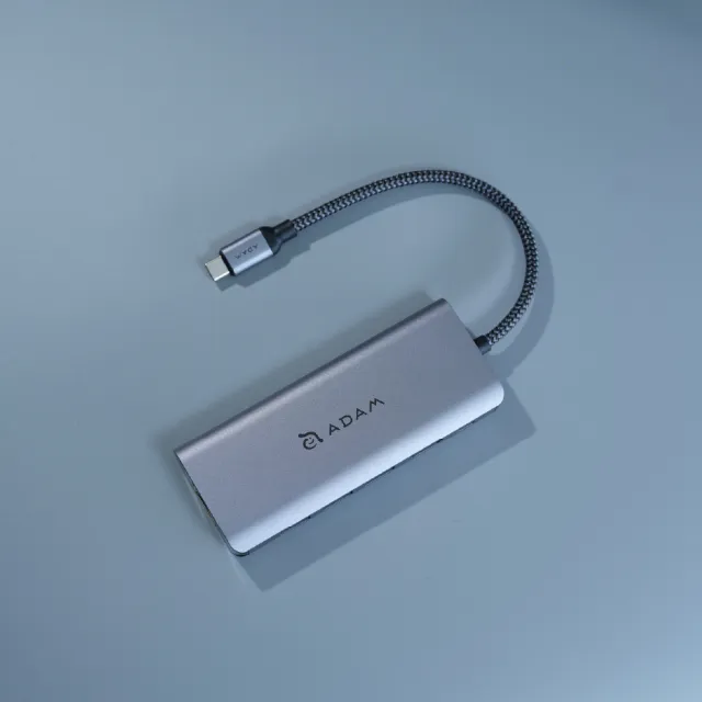 【ADAM 亞果元素】Hub A01s USB-C 六合一集線器 灰色(4K UHD 超強影像輸出)