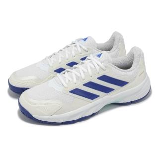 【adidas 愛迪達】網球鞋 CourtJam Control 3 M 男鞋 白 藍 緩衝 抗扭 運動鞋 愛迪達(IF9136)