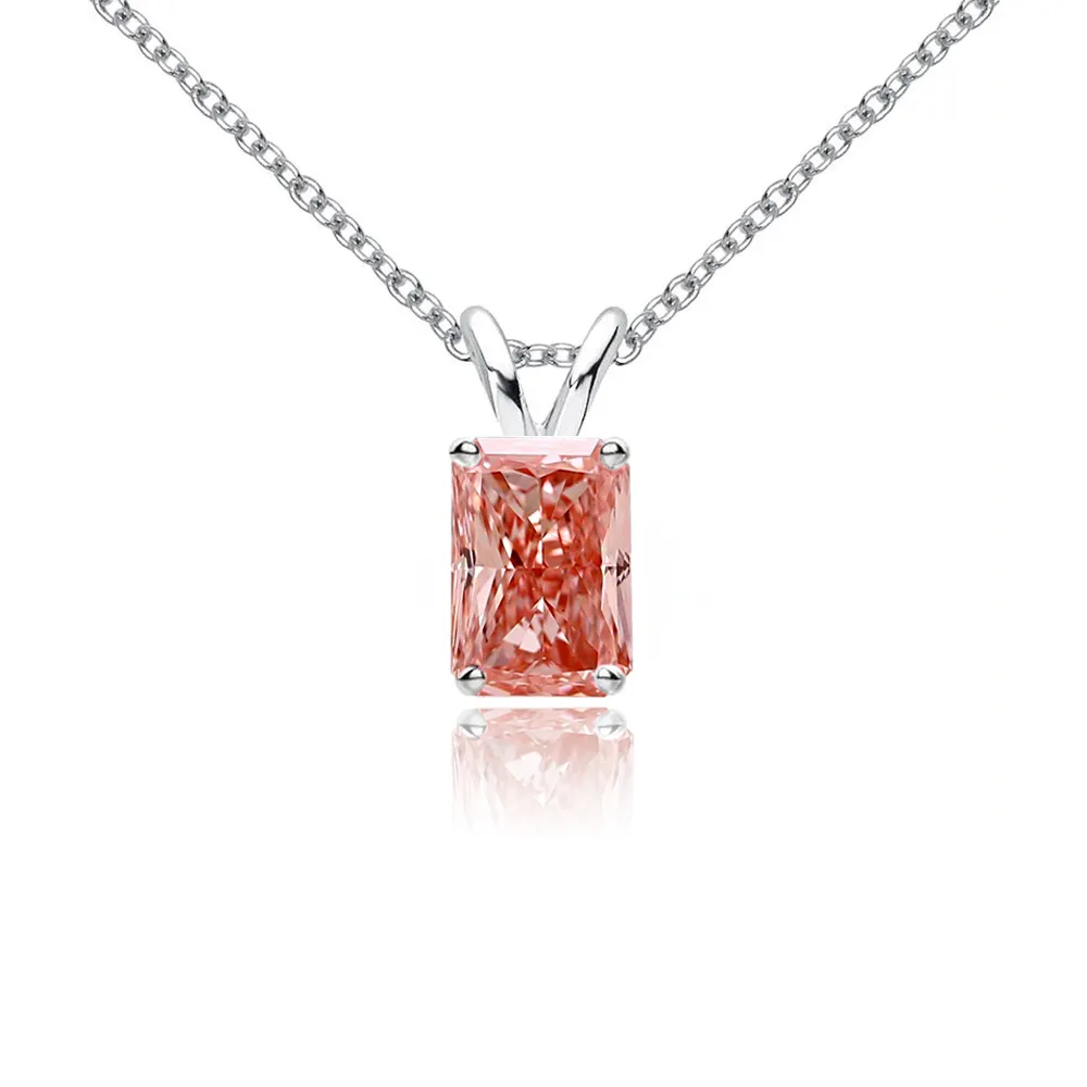 【Luster】經典IGI 1克拉 Fancy Intense Pink 雷帝恩形 培育 粉紅鑽 項鍊(年貨節優惠!限量搶購中!)