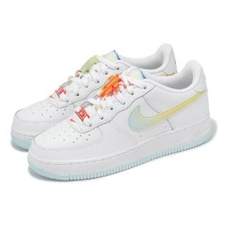 【NIKE 耐吉】休閒鞋 Air Force 1 LV8 GS 大童 女鞋 白 橘 夏威夷 漸層 AF1(IB8890-191)