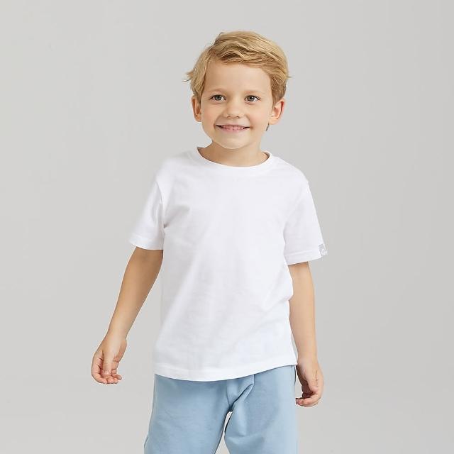 【奇哥官方旗艦】CHIC BASICS系列 男女 純棉短袖T恤 上衣-白色 1-10歲 