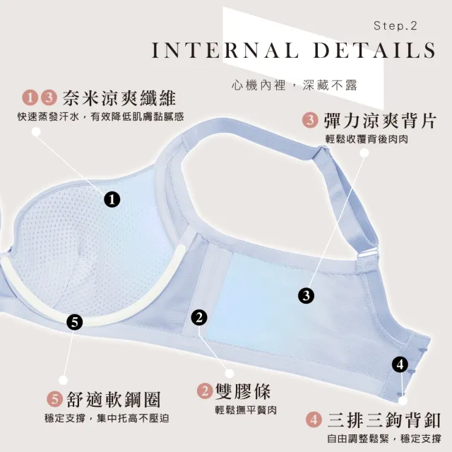 【Clany 可蘭霓】台灣製無痕包覆集中軟鋼圈透氣大罩杯 BCDE涼感內衣(灰色6997-61)