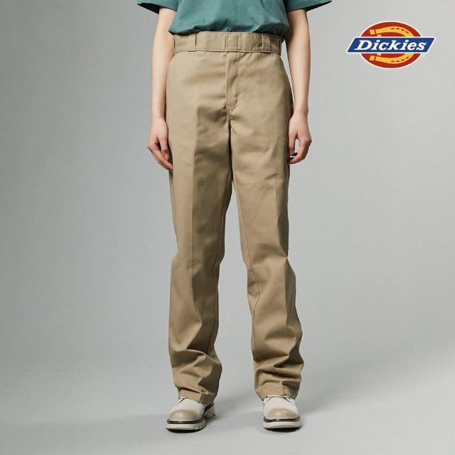 【Dickies】女款卡其色874抗皺材質寬版褲耳工裝直筒長褲｜DK012996KHK
