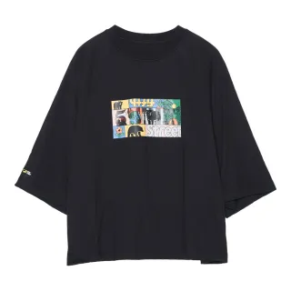 【5th STREET】女裝 短t 短袖 上衣 t恤 TEE 寬版 LOGO 黑色(571071)