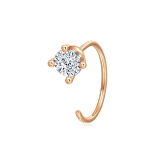 【點睛品】Daily Luxe 5分 閃耀圓形18K金鑽石耳環(單只)