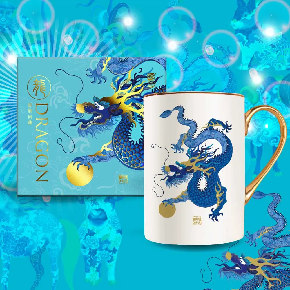 【TALES 神話言】十二生肖-藝術骨瓷馬克杯(文創/禮品/送禮/招財/聚寶盆/鎮宅)