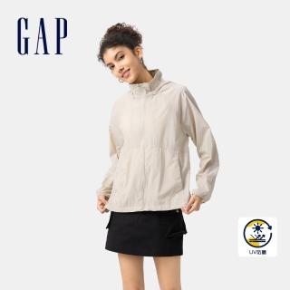 【GAP】女裝 防曬連帽外套-卡其色(727046)