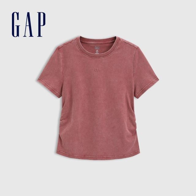 【GAP】女裝 Logo純棉圓領短袖T恤-粉色(727402)